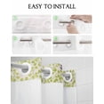 thumbnail image 5 of No Hook Shower Curtain with Snap in Liner, Watercolor Summer Blue Vine Leaves Burlap Texture Hotel Shower Curtains for Bathroom, Washable Shower Curtain Liner Set with Mesh Top Window, 72"x72", 5 of 6