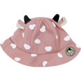 thumbnail image 3 of Sombrero de protección solar de ala ancha divertido verano empacable pescador algodón lindo rana ratón oreja sombrero de cubo para niños pequeños rosa 50 cm, 3 of 5