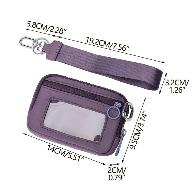 Portable Waterproof Wristlet Pouch Clear Card Slot Solid Accent