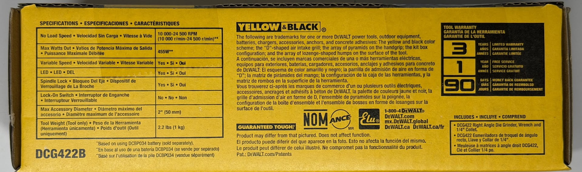 DEWALT 20V MAX ATOMIC Brushless Cordless 1/4 in. Right Angle Die Grinder (Tool Only) - DCG422B