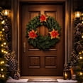 thumbnail image 5 of Aurorax Christmas Decorations Outdoor,Artificial Christmas Wreath Realistic Waterproof Pre-Assembled Winter Decorations for Home, 5 of 7