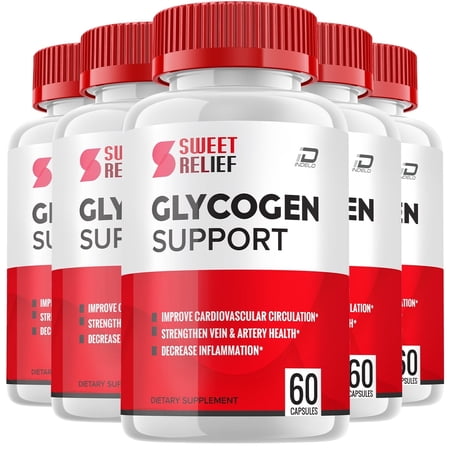 Sweet Relief Glycogen Support Capsules Supplement - 300 Capsules, 5 Pack