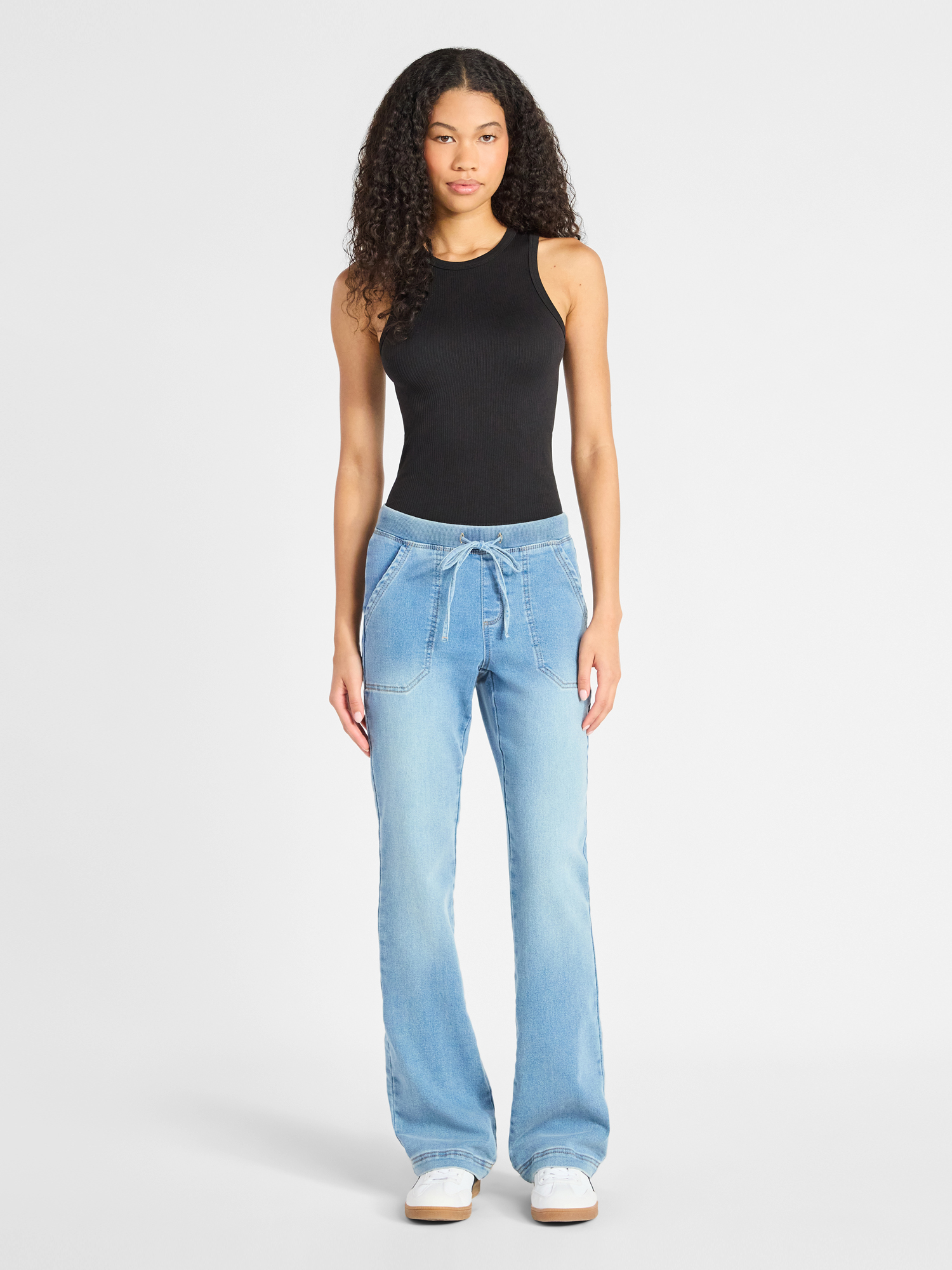No Boundaries Ribbed Waist Bootcut Pants, 31.5'' Inseam, Women's