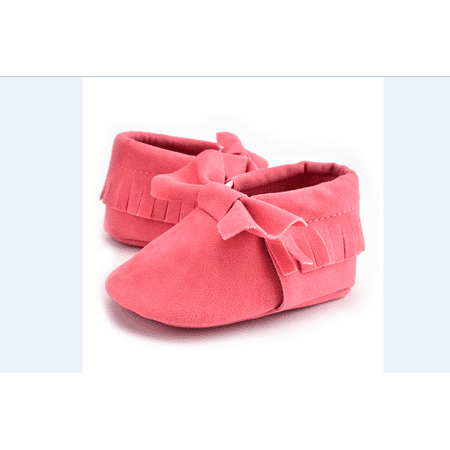 

Newborn Baby Shoes Pure Color Bow Tassel Soft Sole Non-Slip Loafers Sneaker 0-18 Months