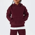 thumbnail image 6 of Goodw7 Boys Girls Oversized Hoodie, Plain Pullover Hooded Sweatshirt with Kangaroo Pocket, No Drawstring Long Sleeve Cozy Top for School Recess, 6 of 8
