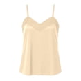 thumbnail image 4 of Tank Tops Women Women's Summer Lace Camisole Sleeveless Casual Blouse Cami Tops for Women Beige L, 4 of 5