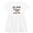 thumbnail image 3 of Inktastic My Yaya Loves Me Sloth Girls Toddler Dress, 3 of 5