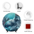 thumbnail image 4 of Wukai Cat Underwater Fantasy Print Decorative Plate for Display,Bone China Decorative Plate, Ceramic Dinner Plate with Stand, Vertical Ceramic Plate-7in, 4 of 6