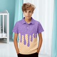 thumbnail image 2 of YunPes Boys Short Sleeve Polo Shirts Ice Cream Graphic Print Collared Golf Shirts Funny Preppy Uniform Kids Summer Pullovers, 2 of 6