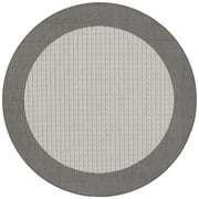 Couristan Recife Checkered Field Area Rug, 8'6" Round, Grey-White