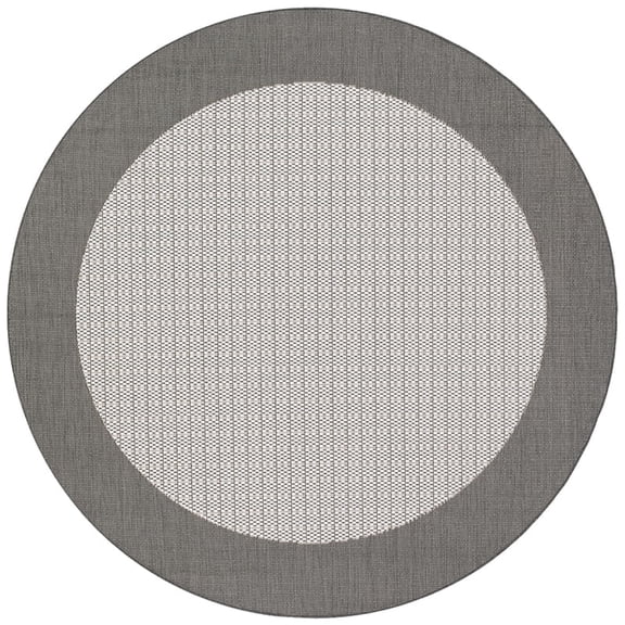 Couristan Checkered Field Area Rug, Grey/White ,Round, 7'6" x 7'6"