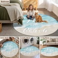 thumbnail image 6 of Blue Waves 6ft Round Rugs, Summer Beach Coastal Nautical Ocean Washable Non-Slip Area Rugs for Living Room Bedroom Kitchen, Soft Low Pile Dining Room Kicthen Circle Carpet, Indoor Floor Rug, 6 of 9