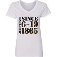 thumbnail image 3 of Inktastic Juneteenth Since 6-19-1865 Women's V-Neck T-Shirt, 3 of 5