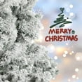thumbnail image 3 of 6 Ft Premium Snow Flocked Full Artificial Frosted White Fake Christmas Tree, Reinforced Metal Base, Home, Office, Party, Holiday Indoor Decoration, 3 of 7