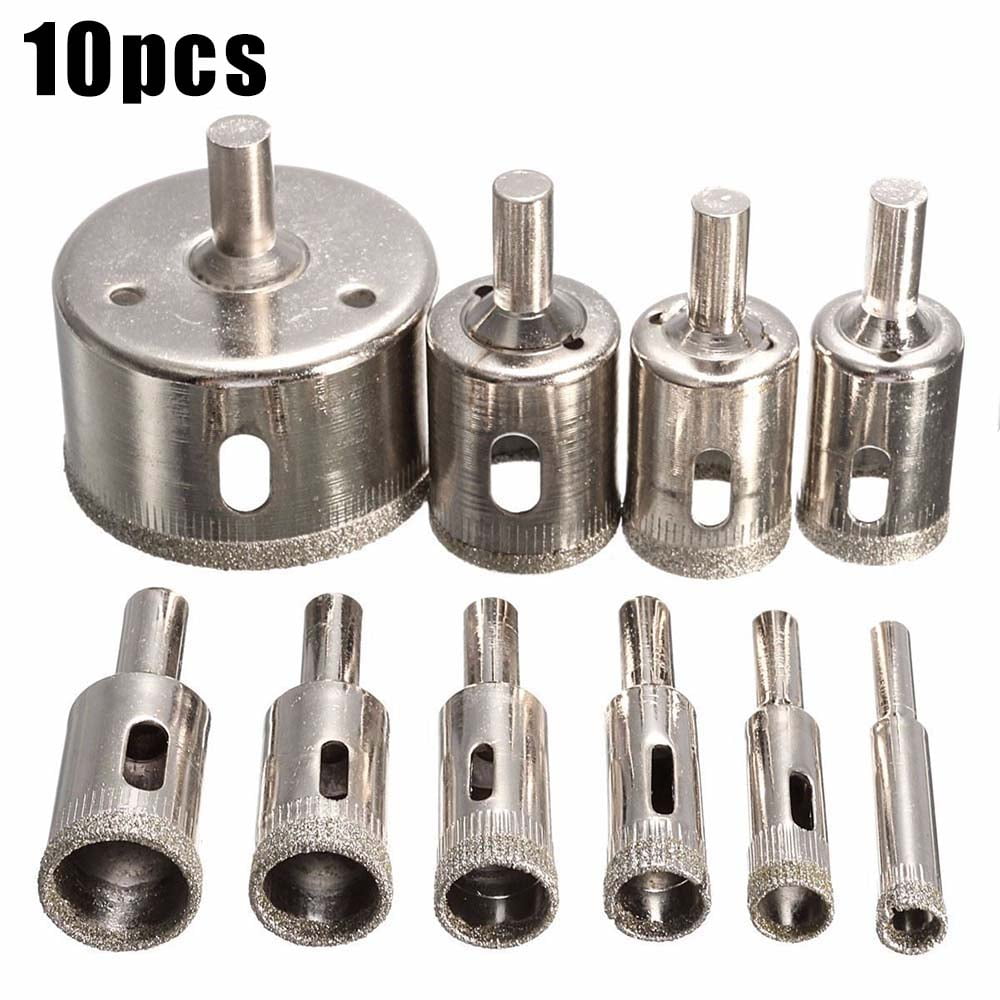 10pcs Hollow Hole Saw Drill Bits Cutting Hole Maker for Glass Tile Wood ...