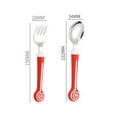 thumbnail image 3 of 1 Set Kids Tableware Silicone Handle Learning Spoon Fork Toddler Eating Tool, 3 of 8