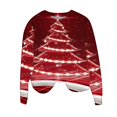 thumbnail image 5 of Feancey Women's Christmas Tree Sweatshirts Xmas Casual Crewneck Long Sleeve Tunic Tops Fall Winter Fashion Holiday Pullover Blouse Red XL, 5 of 7
