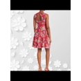 thumbnail image 2 of kensie Womens Rouge Stretch Dentelle Zippée Doublé Floral Sans Manches au-Dessus du Genou Parti Fit + Robe Flare 6, 2 of 2