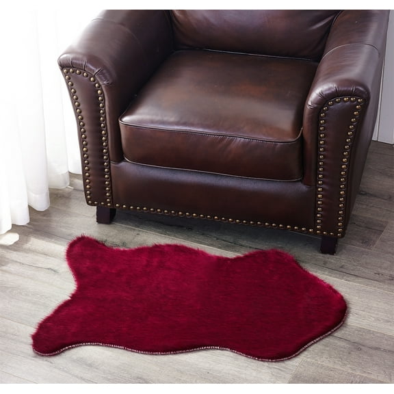 Home Soft Things Faux Fur Rug - Beaujolais - 24" x 36"