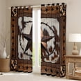 thumbnail image 2 of jejeloiu Cow Cattle Hide Black Out Curtains,Rustic Texas Stars Curtains Pack of 2 (42x63 Each),Country Farmhouse Lodge Bedroom Curtains For Boys Kids,Microfiber Bedroom Decor, 2 of 6