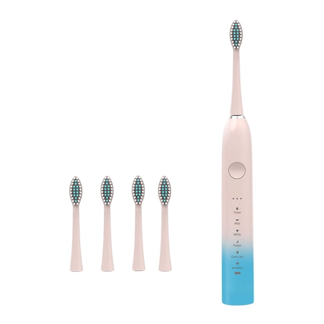 Kitchen Gadgets Toothbrush with 4 Brush Heads 6 Cleaning Modes Ipx7 Water Proofing Two-Minute Timer Setting Toothbrush-Newly