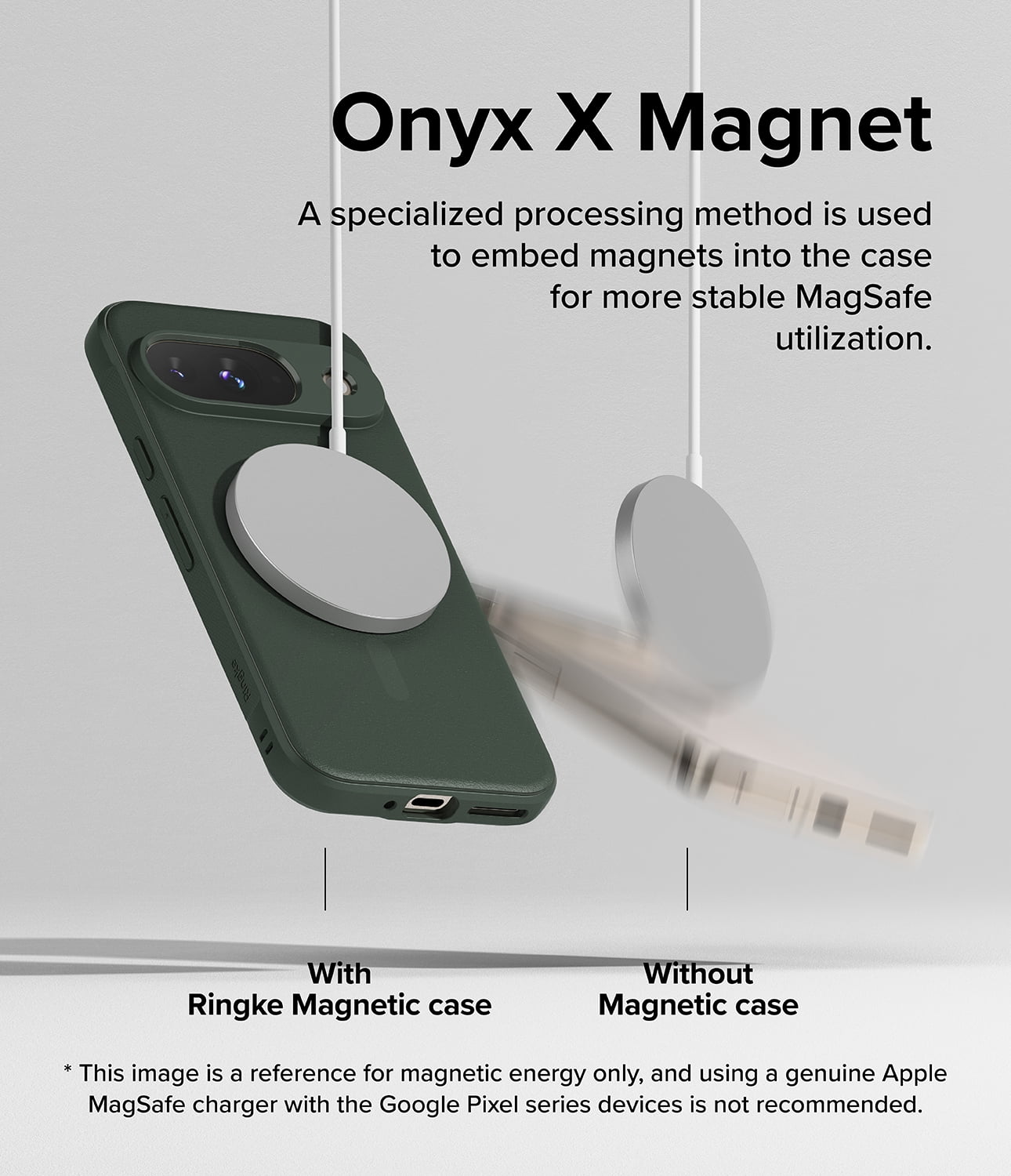Ringke Pixel 9 [Onyx Magnetic] High Quality Flexible Heavy Duty Durable Phone Case Compatible with Magnetic Charger - Dark Green