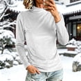 thumbnail image 2 of VBVC Women's Mock Neck Velvet Long Sleeve Pullover , Ladies' Slim Fit Stretch Top , Fall Winter Casual Layering Shirts For Women, S-2XL, 2 of 10