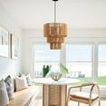 thumbnail image 4 of C Cattleya 1-Light 17.5 in 3 Tiered Jute Rope Shade Adjustable Height Ceiling Mount Chandelier, 4 of 5