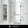 thumbnail image 3 of Fine Fixtures Shower Enclosure Neo Angle Frameless Tempered Glass 36" W X 74" H Black Finish, 3 of 11