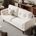 thumbnail image 3 of Gaderth 65" Mid Century Modern Couch Sofa Loveseat, 2 Seater Teddy Fleece Boucle Upholstered Deep Seat Couch for Home Furniture, 3 of 8