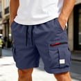 thumbnail image 4 of Men's Cargo Shorts Quick Dry Lightweight Athletic Shorts Elastic Waist Drawstring with Multi Zipper Pockets for Hiking Golf Workout Outdoor Summer Casual, 4 of 7