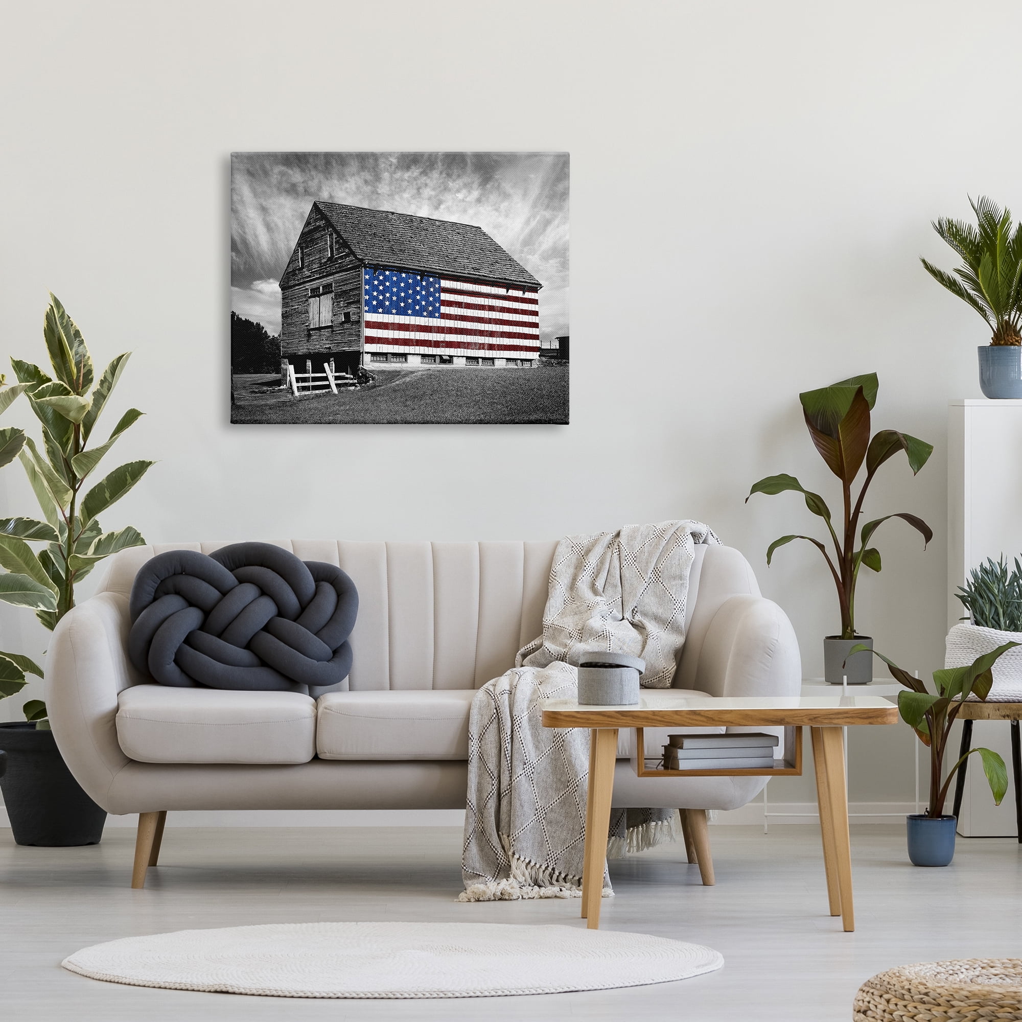 Stupell Farmhouse Barn American Flag Canvas Art, 30 x 40