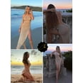 thumbnail image 6 of Edolynsa Women Halter Neck Knit Maxi Dress Backless Hollow Out Swimwear Coverup Crochet Sleeveless Long Beachwear Resort Wear, 6 of 9