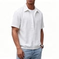 thumbnail image 6 of Vetsdori Mens Fashion Shirts Outdoor Short Sleeve Pullover Summer Stylish Plain Collar Tops for Men, 6 of 8