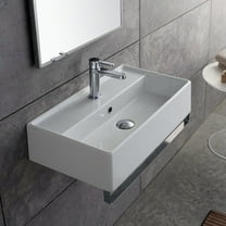 Nameeks 5003-Tb-One Hole Scarabeo 31-1/2" Ceramic Wall Mount Bathroom Sink - White