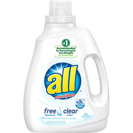 All 2X Ultra Free Clear Liquid Laundry Detergent, 100 oz - Walmart.com