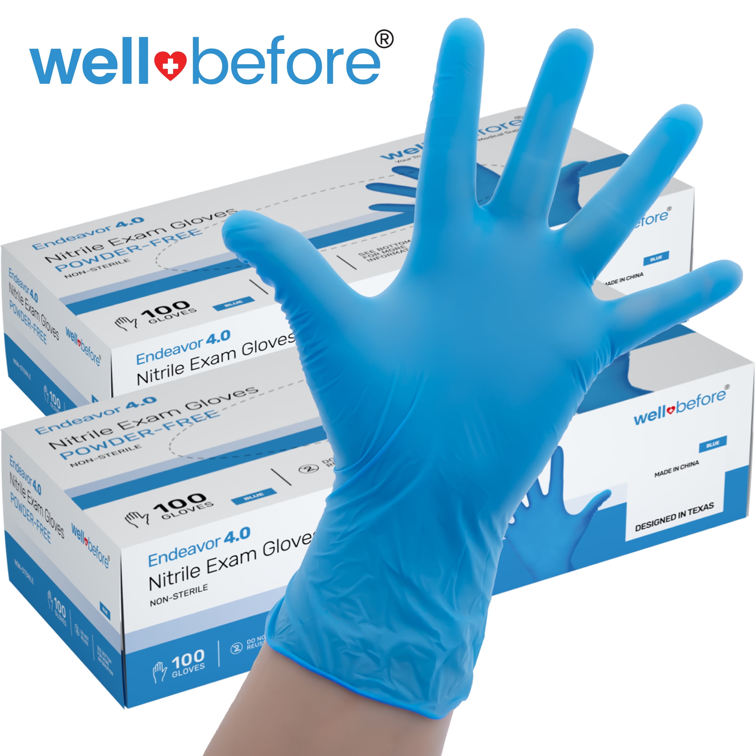 WellBefore Blue Nitrile Disposable Gloves - Small 200 Ct. - Powder & Latex-Free