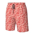 thumbnail image 4 of Fotbe Red Pretty Flowers Trajes de Baño Estampados para Hombre, Shorts de Verano de Secado Rápido, Ropa de Playa, Bañadores-Small, 4 of 6