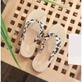 thumbnail image 5 of Women's Floral Pattern Flip Flop Slippers Casual Summer Beach Slippers Grass Weave Non Thong Sandals (White 6), 5 of 8