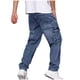thumbnail image 4 of Ceisia Men Solid Color Basic Loose Wide Leg Straight Denim Pants Gift Casual Daily Jeans, 4 of 5