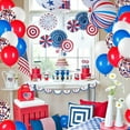 thumbnail image 3 of Emulsion Balloons & Patriotic Umbrella Decor Set with Air Pump for Baseball Theme Baby Shower, Graduation, Independence Day, Veterans Memorial Day Party Supplies, 3 of 3