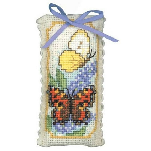 Textile Heritage Lavender Sachet Counted Cross Stitch Kit Butterflies & Buddleia