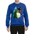 thumbnail image 2 of Earth Wolf Trees Mountains Nature Animal Lover Unisex Crewneck Graphic Sweatshirt, Royal, Small, 2 of 3