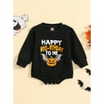 thumbnail image 2 of Wassery Infant Baby Boys Halloween Outfits 3M 6M 12M 18M 24M Newborn Boys Jumpsuit Long Sleeve Round Neck Letter Print Bodysuit Fall Casual Romper Tops, 2 of 9