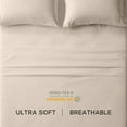 thumbnail image 6 of Sonive 4-Piece Bed Sheet Set - 85gsm Double Brushed Soft Microfiber - Deep Pocket 16 inch Wrinkle Free Fade Resistant Easy Care Bedspread Set (Beige, Queen), 6 of 6