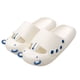 thumbnail image 3 of Zapatillas planas de verano para mujer, sandalias con apariencia de oso encantador de dibujos animados anticolisión con cabeza redonda para el hogar, blanco, azul, 36-37, 3 of 8