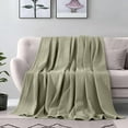 thumbnail image 2 of Elegant Comfort Cotton Waffle Blanket, Lightweight All-Season Bed Blanket,Twin Size 68x88 Inches, Sage, 2 of 5