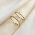 thumbnail image 4 of sunsanly Women Ring Opening Minimalist Elegant Luxury Golden Rhinestone Embedded Love Heart Finger Ring Fashion Jewelry, 4 of 7