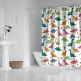 thumbnail image 2 of White Cartoon Dinosaurs Trees Pattern Shower Curtain 72"x72" ,Bathroom Decorative Shower Curtains Set with 12 Hooks,Modern Waterproof Washable Shower Curtain, 2 of 6