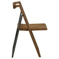 thumbnail image 3 of Curved Trim Panel Back Foldable Chair Set of 2 Brown - Saltoro Sherpi, 3 of 5
